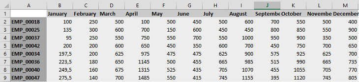 excel przykładowa zawartość pliku