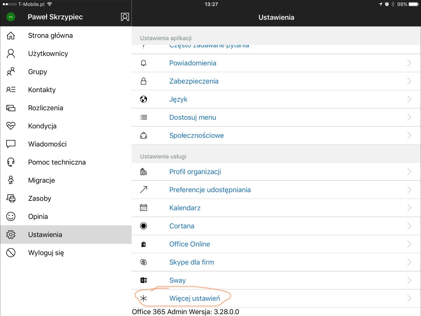 Wersja beta Office 365 - więcej ustawień