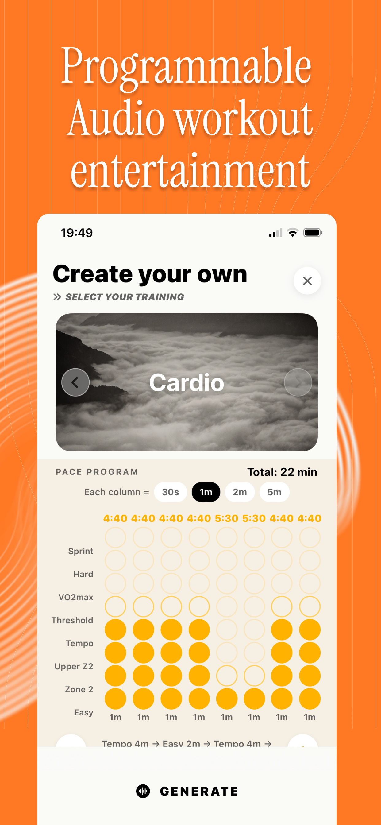 nee app screen - entertaining programs and metrics