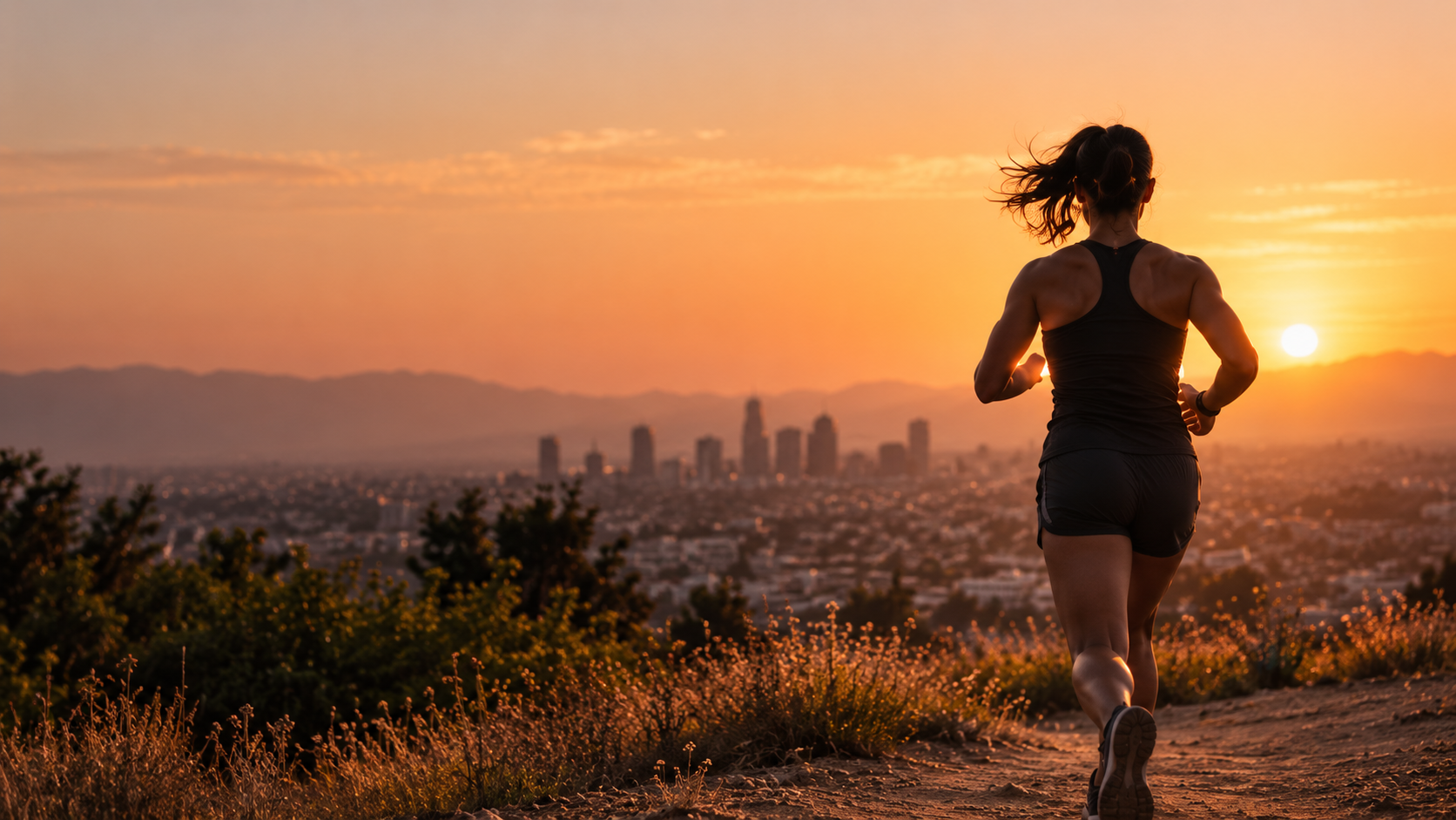 Runner at sunset