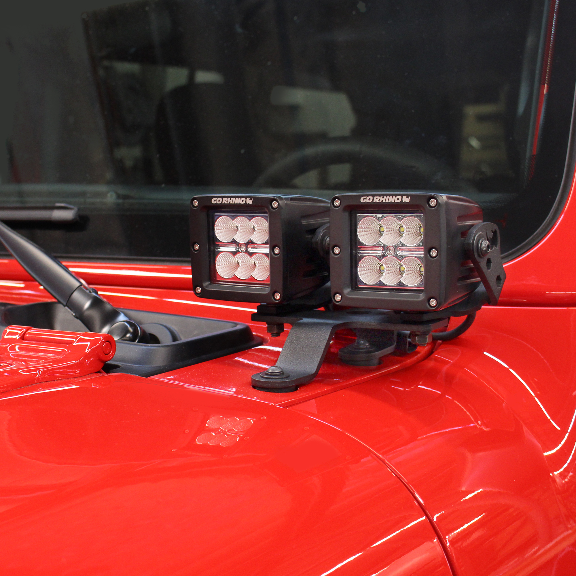 Go Rhino 730230T XE Windshield Cowl Light Mounts for Jeep JL/JT - Fits ...