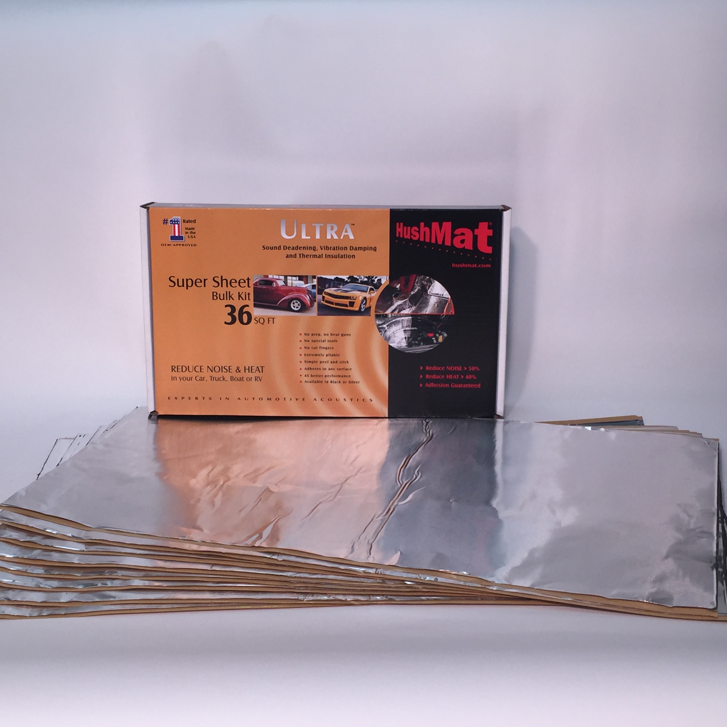 Hushmat 10801 Super Bulk Kit has 9 silver sheets of 18x32 in Ultra