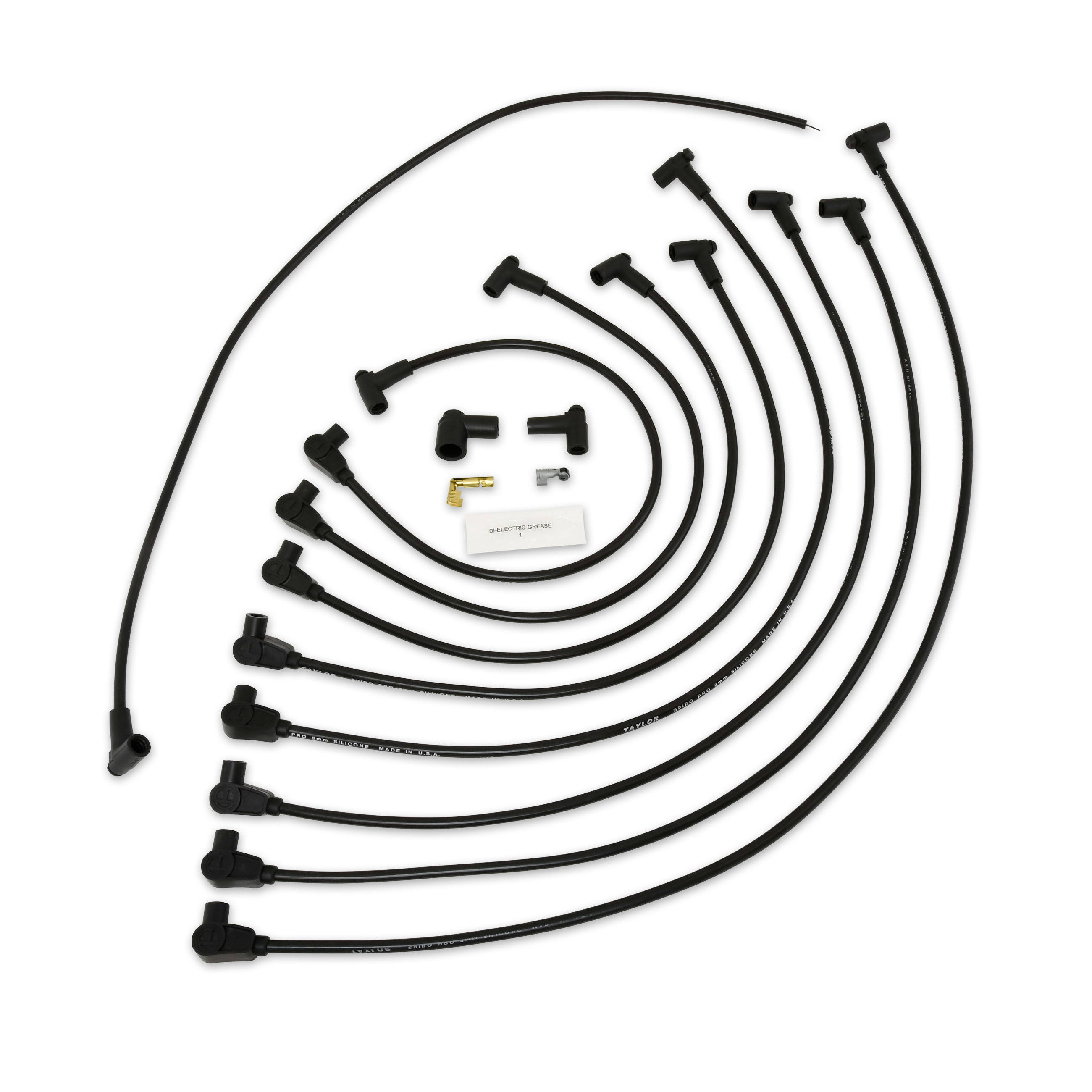 Taylor Cable Spark Plug Wire Set 8mm Spiro Black 76031 Taylor Cable Spark Plug Wire Set 8mm Spiro Black 76031
