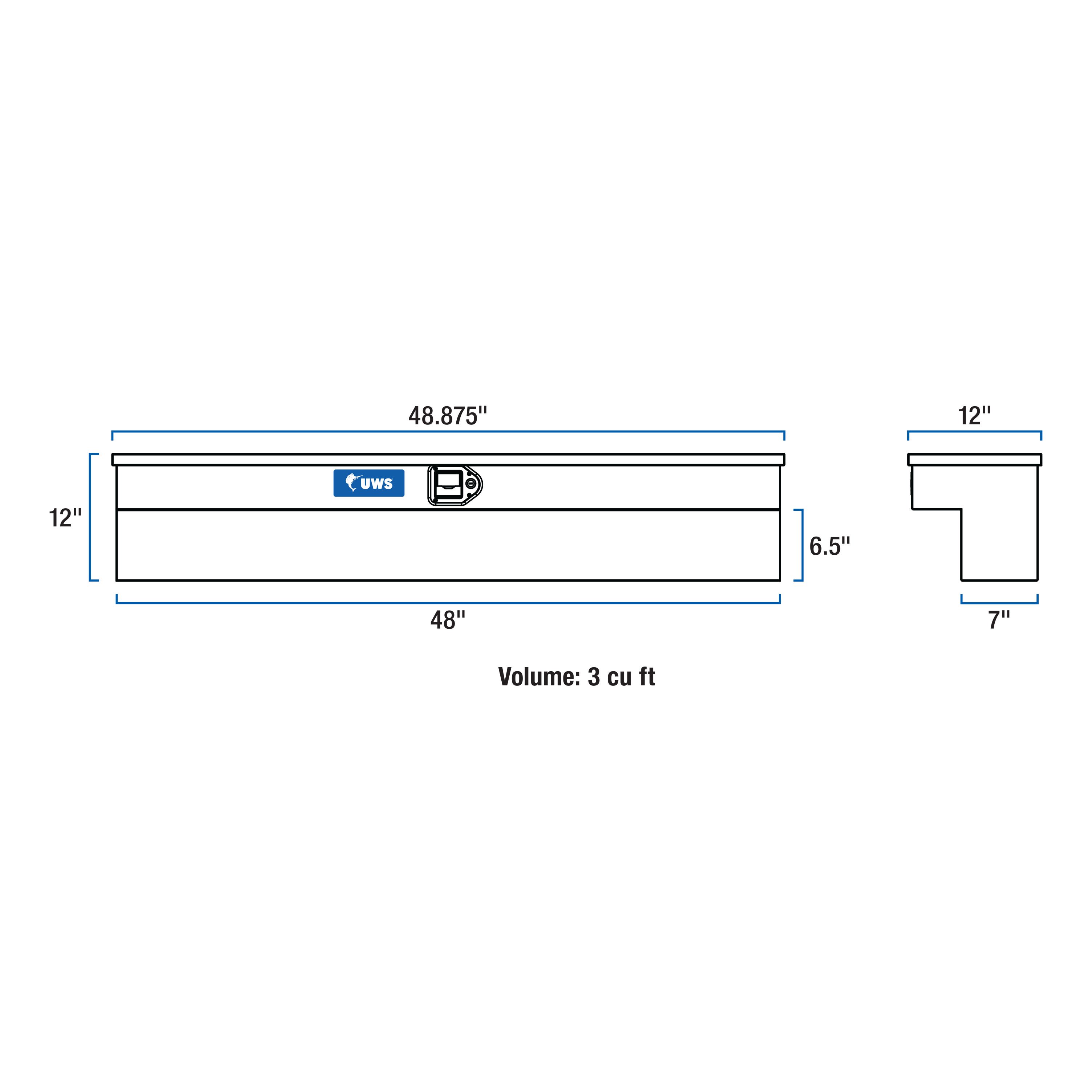 UWS TBSM-48 48 Aluminum Side Mount Tool Box