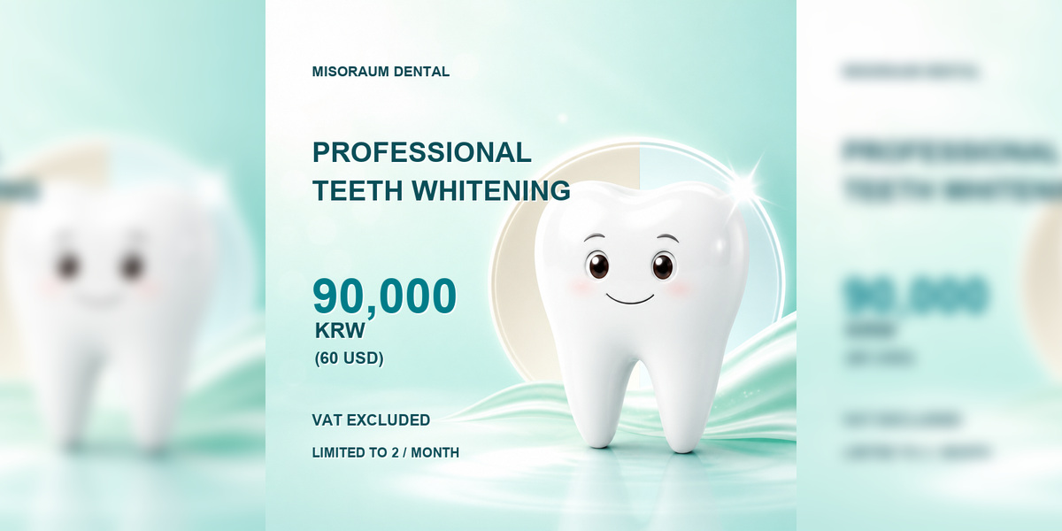 Professional Teeth Whitening Cost in Korea: 90K KRW (60 USD)