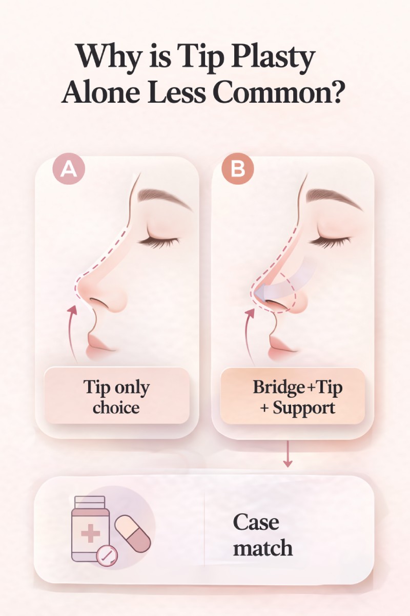 Comparison between tip-only surgery and bridge plus tip planning in rhinoplasty