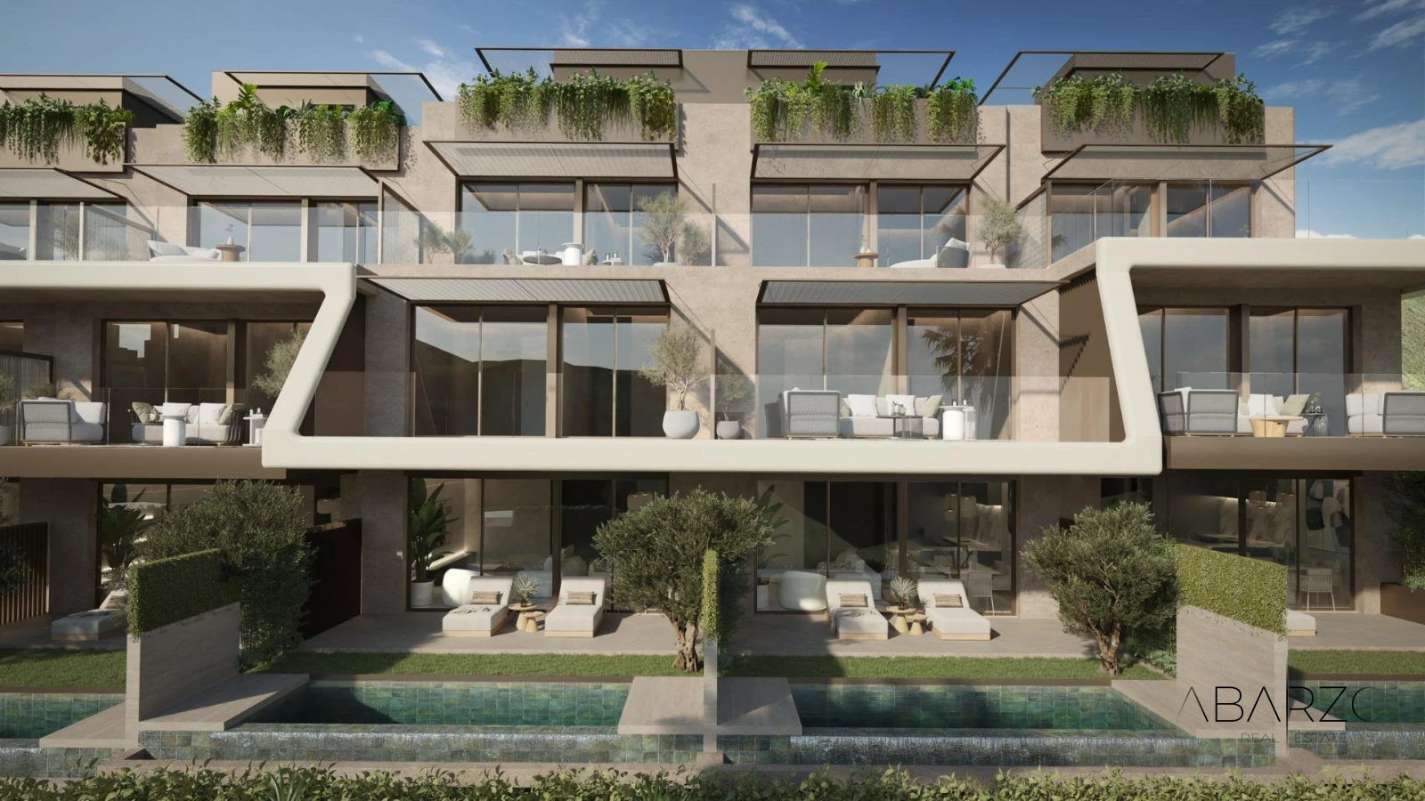 Luxury Contemporary Townhouses with Private Pool in Elviria Hills, Marbella East — luxury property for sale in Marbella East, Marbella