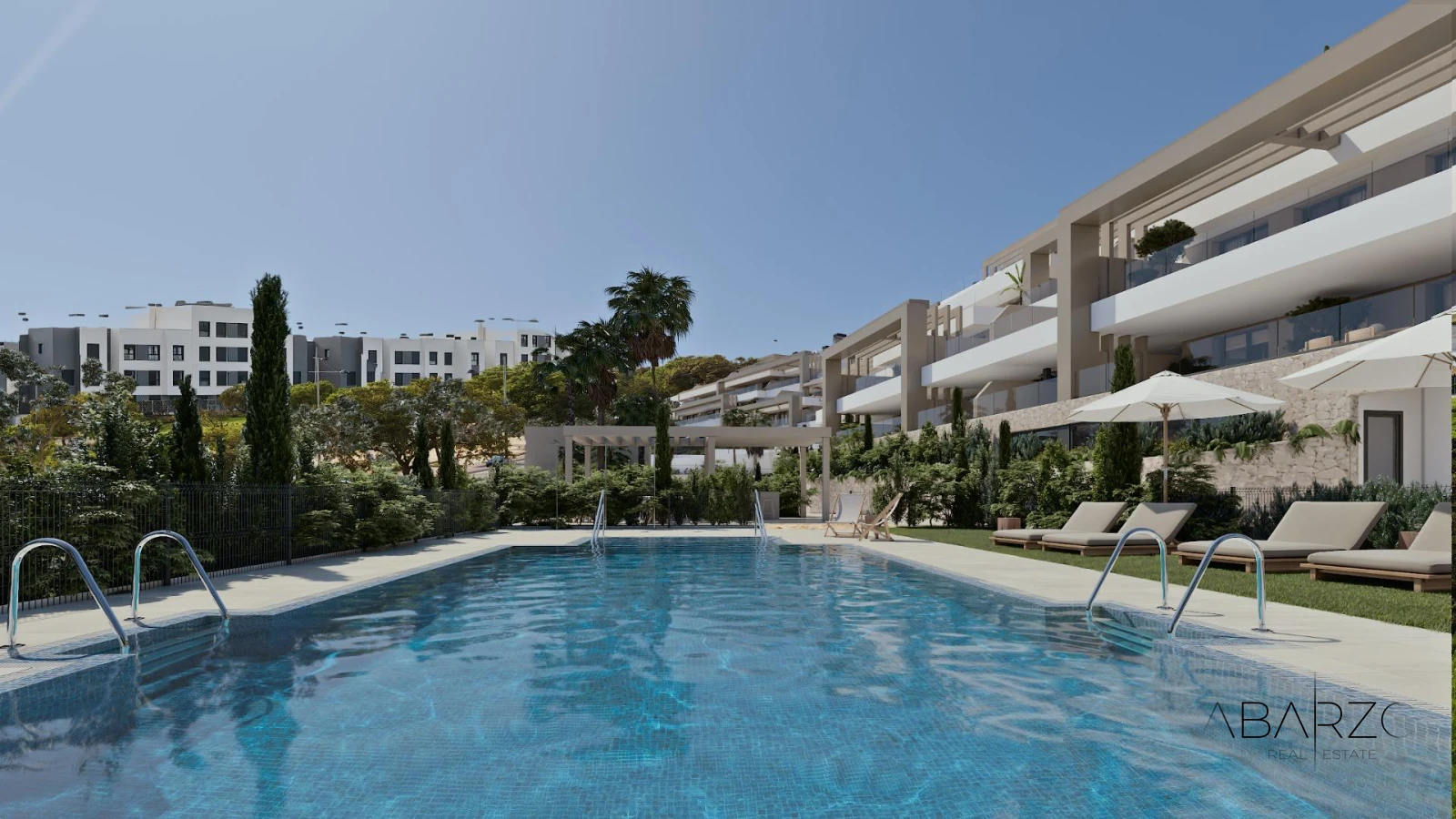 Stylish New Build Apartment in Las Mesas, Estepona with Pergola Terrace and Poolside Bar — luxury property for sale in Estepona Port, Estepona
