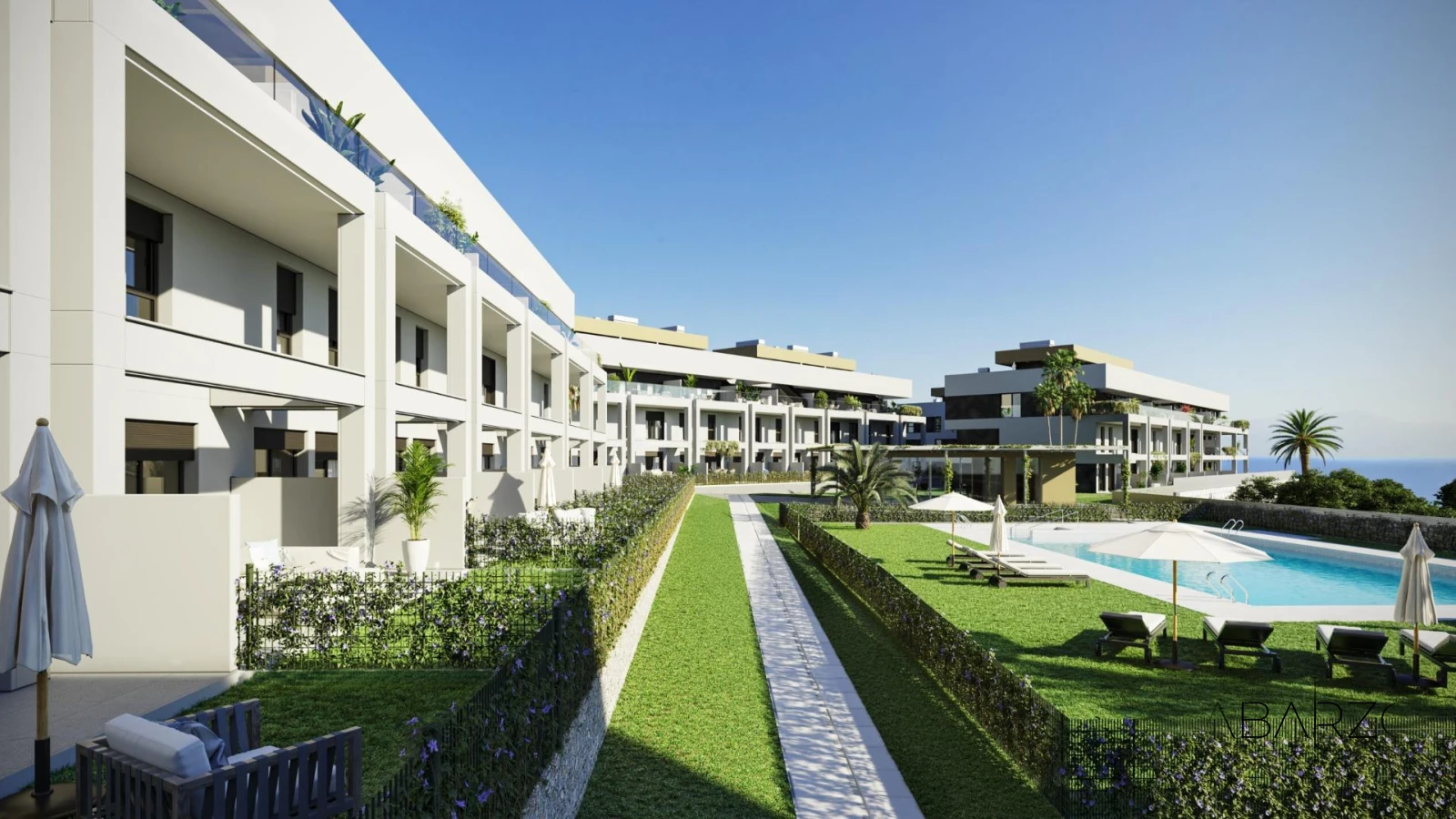 New Build Residential Complex in Cancelada, Estepona with Sea Views and Pool — luxury property for sale in New Golden Mile, Estepona
