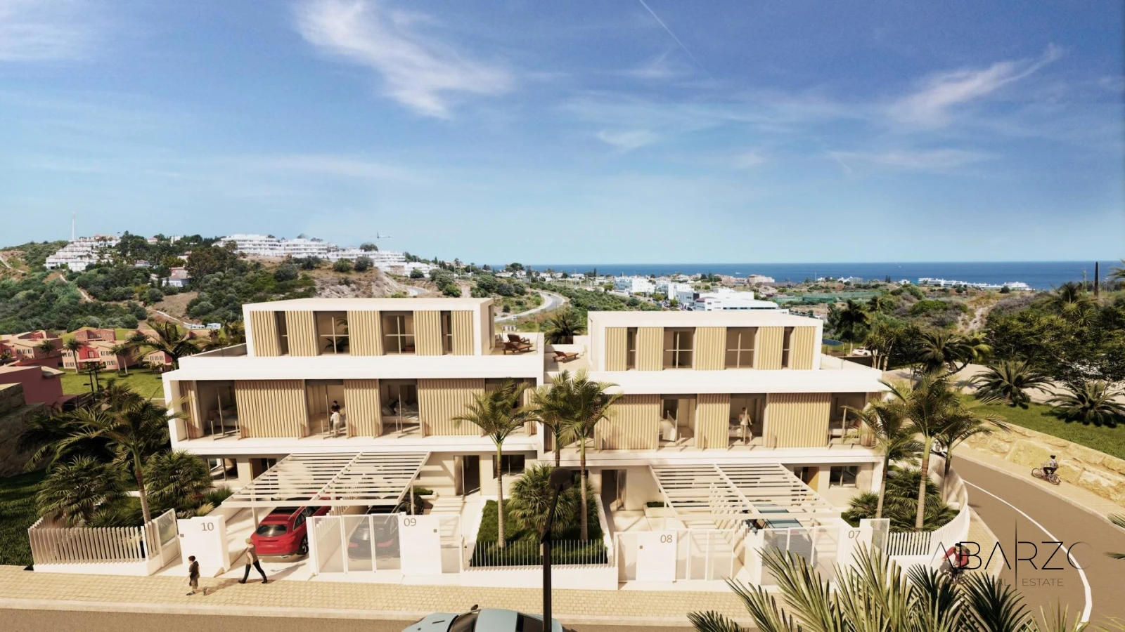 Semi-Detached Villas in Estepona with Sea and Golf Course Views — luxury property for sale in West Estepona, Estepona