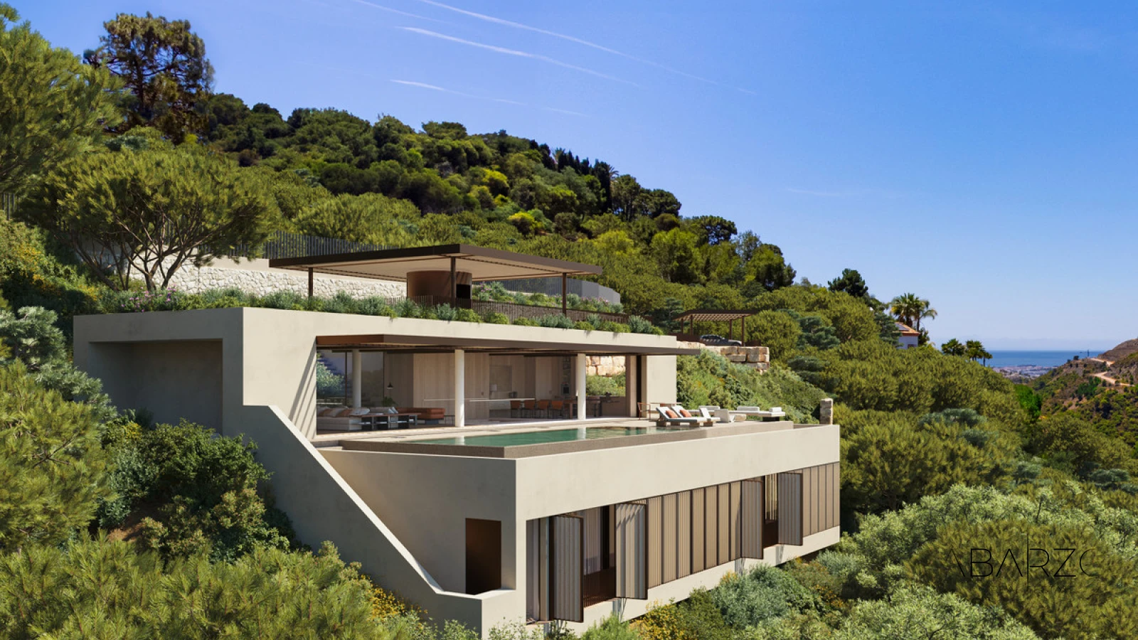 Contemporary architect-designed villa with infinity pool in El Madroñal, private gated community — luxury property for sale in El Madroñal, Benahavís