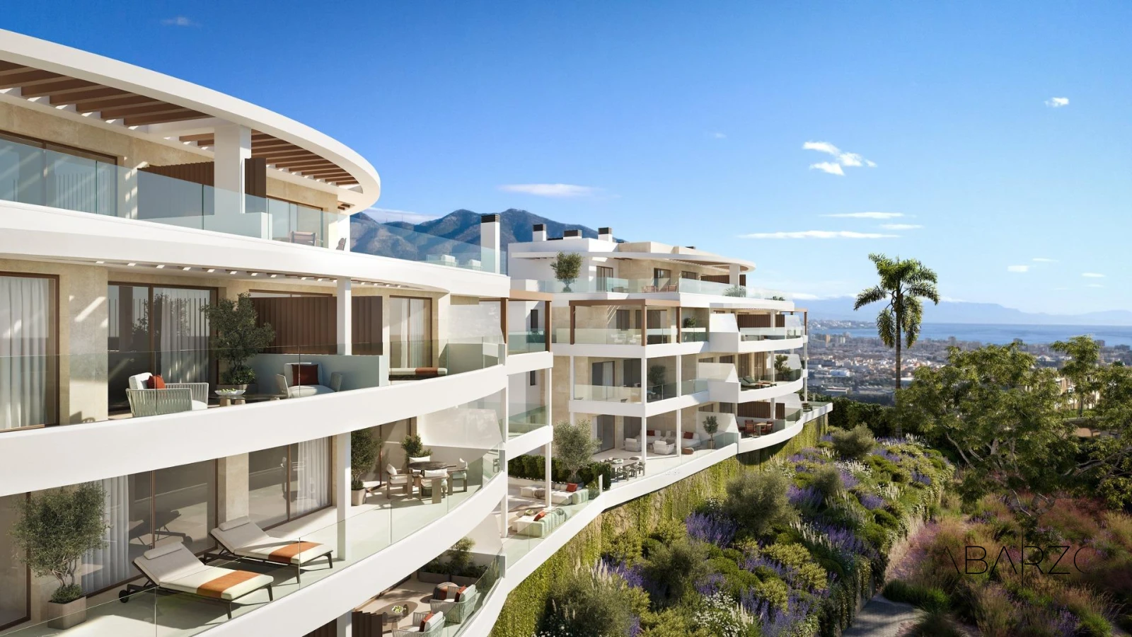 New Build Sea View Apartments in Las Lagunas de Mijas with Golf and Pool — luxury property for sale in El Chaparral, Mijas