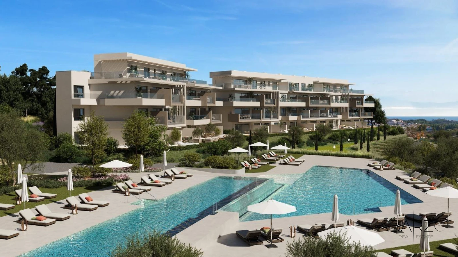 New Sea View Apartments in Mijas, Málaga – Modern Living with Golf and Nature — luxury property for sale in El Chaparral, Mijas