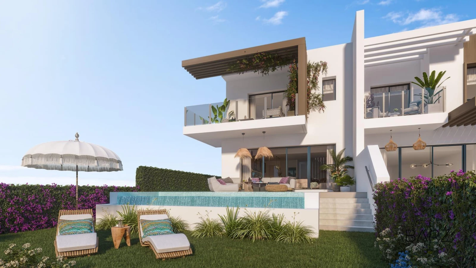 New Build Four-Bedroom Townhouse with Garden in Las Lagunas de Mijas — luxury property for sale in La Cala De Mijas, Mijas
