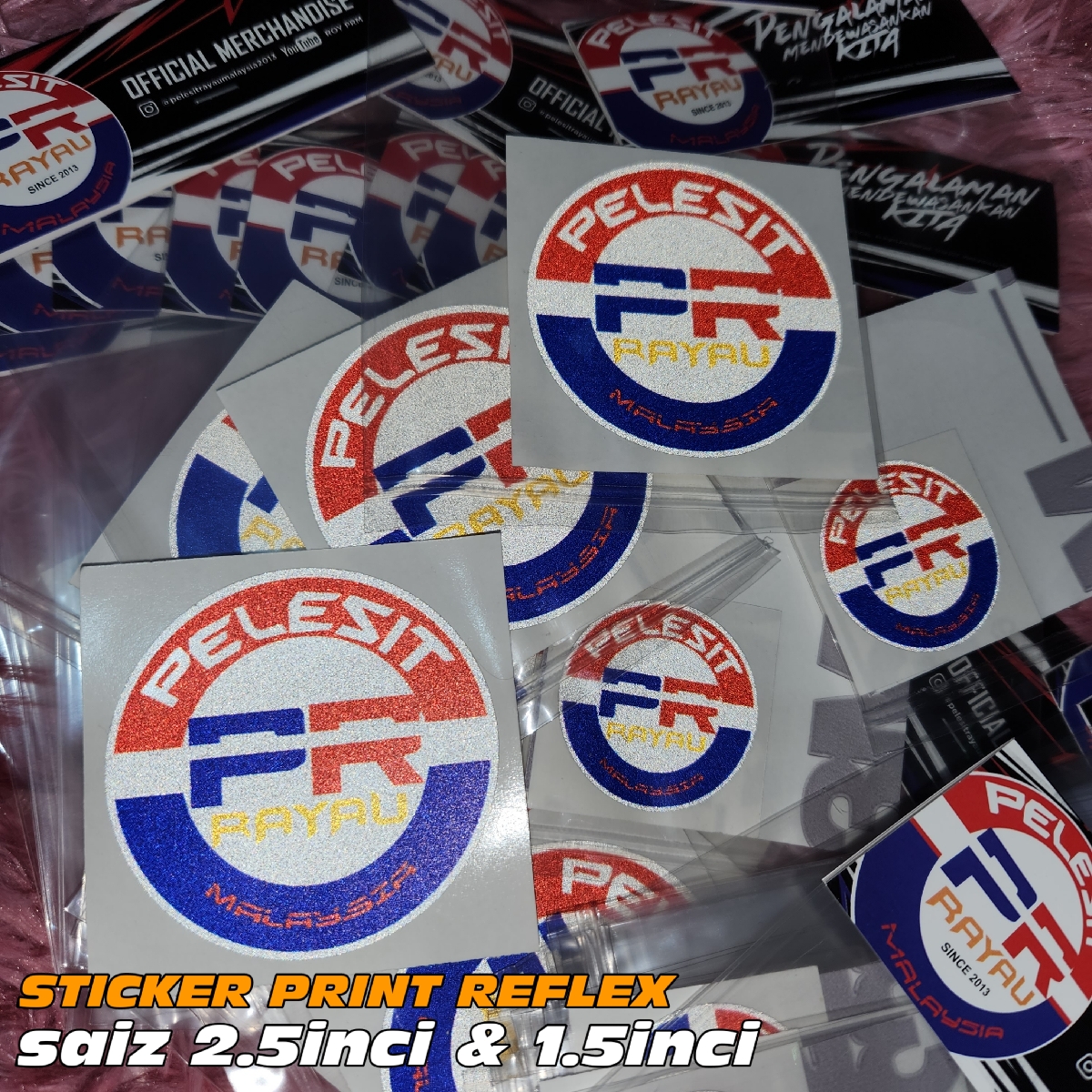 sticker print reflex 2pcs | 2.5inci & 1.5inci 