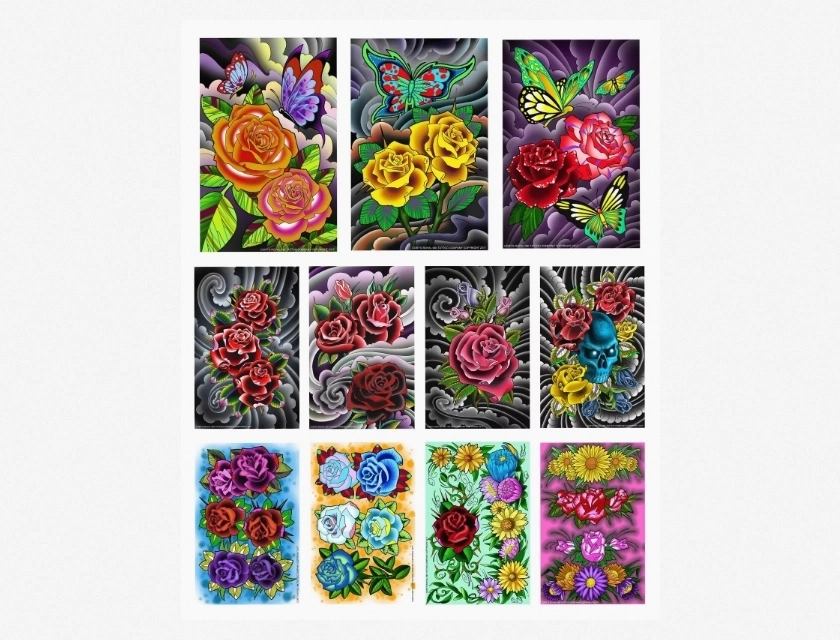 11 Roses Tattoo Flash 11 x 17 2018