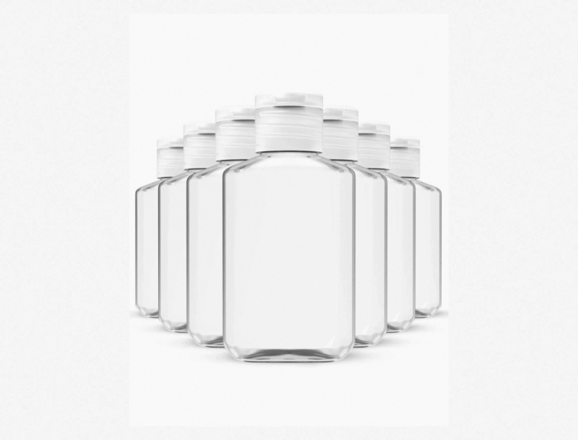 Empty Clear PET Plastic Bottles with Flip Top Caps, 60 Pc, 2 Oz (60 Ml)
