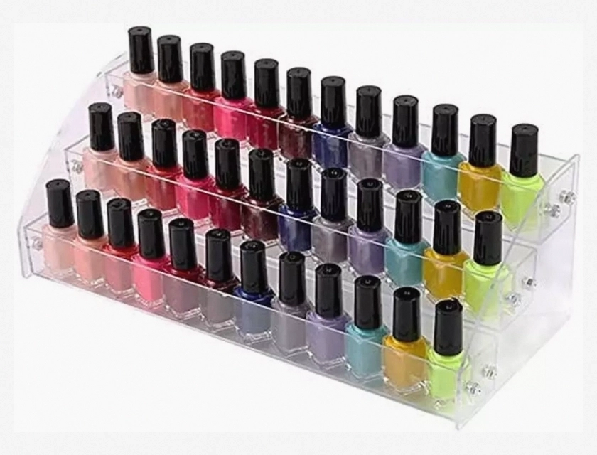 3-Tier Acrylic Display Stand for Essential Oils, Lipstick, and Nail Polish Organizer