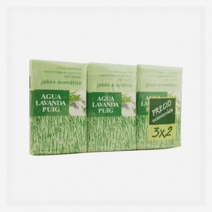 Puig Agua Lavanda Aromatic Toilet Soap Set – 3 Bars, Classic Scent