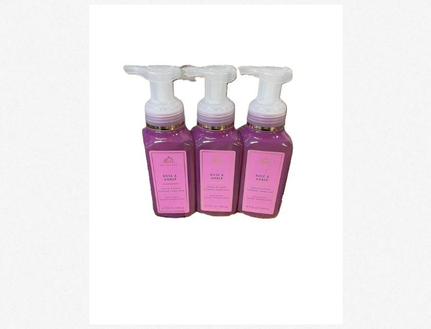 Bath & Body Works Gentle Foaming Hand Soap, Rose & Amber Scent, 80.75 oz (Pack of 3)