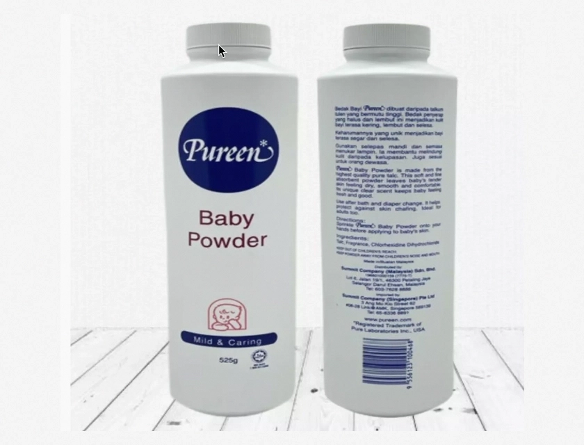 Pureen Baby Powder, Talc Powder, Mild & Caring, 525g (Pack of 4)