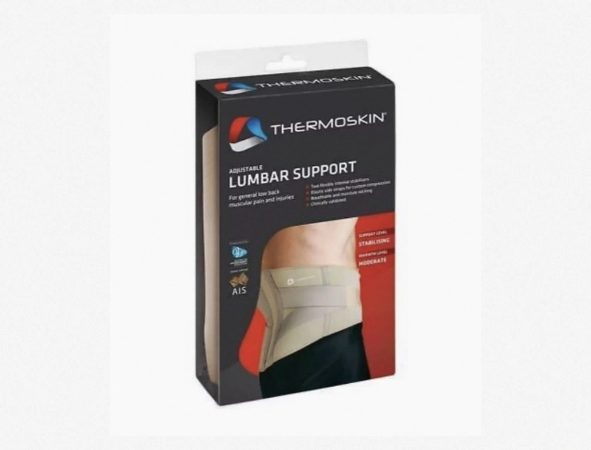 Thermoskin Adjustable Lumbar Support, Beige, XL, Stabilizing Support with Moderate Warmth