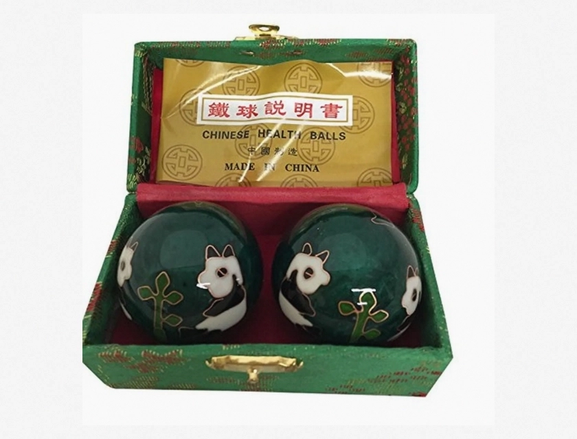 Baoding Balls – Chinese Health Massage Exercise Stress Balls, Green Panda #3