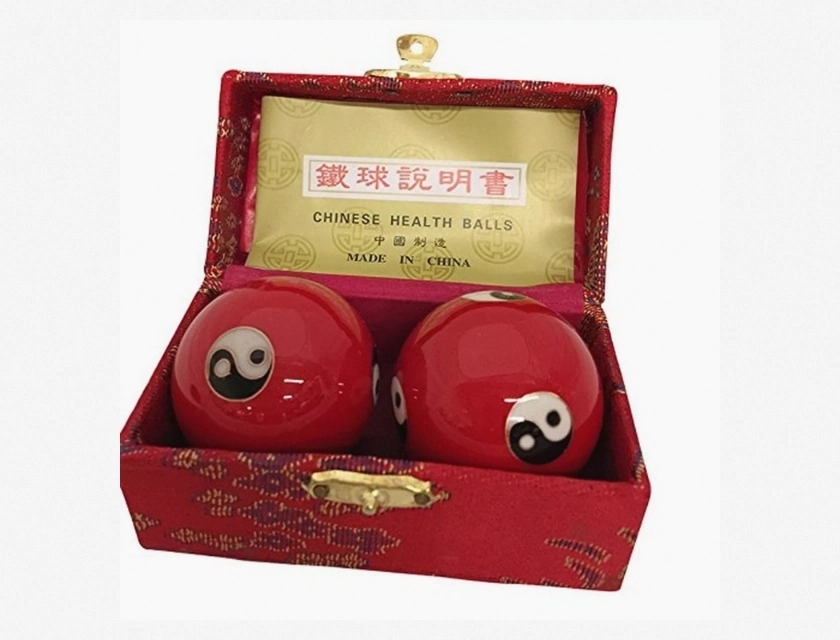Baoding Balls Chinese Health Massage Exercise Stress Balls Red Yin Yang