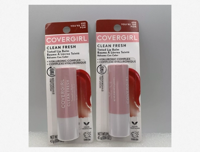 Covergirl Clean Fresh Tinted Lip Balm, You’re the Pom 400, 2-Pack – Moisturizing, Lightweight, Natural Color