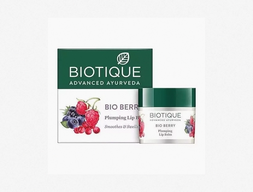 Biotique Bio Berry Plumping Lip Balm – Smooths, Nourishes, and Swells Lips, 12g