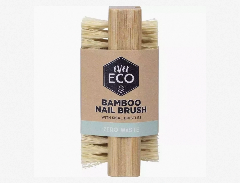 Ever Eco Bamboo Nail Brush, Natural Wooden Hand Scrubber for Clean Hands and Nails, Eco-Friendly and Sustainable