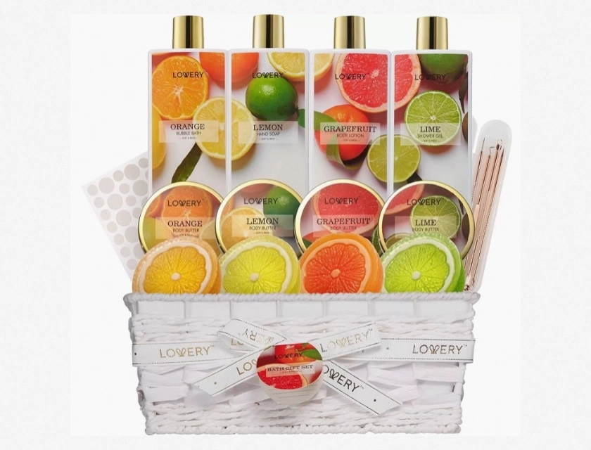 20 Piece Care Package Bath Gift Baskets for Men Women Mom Her Sister