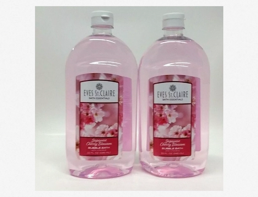 Eve’s St. Claire Japanese Cherry Blossom Bubble Bath, 32 Fl Oz (2-Pack) – Moisturizing & Scented Bath Soak for Relaxation