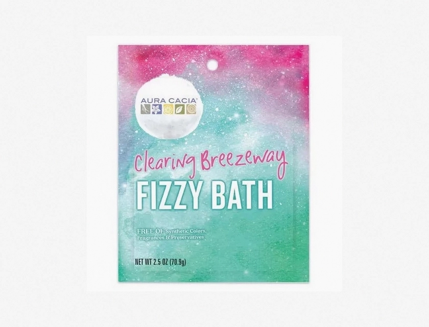 Aura Cacia Clearing Breezeway Fizzy Bath, 2.5 oz, Aromatherapy Bath Fizzies for Relaxation and Stress Relief