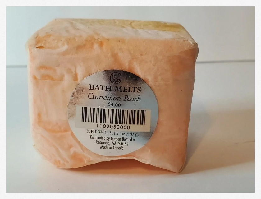 Garden Botanika Cinnamon Peach Bath Melt, 3.15 oz – Moisturizing and Aromatic Bath Treatment
