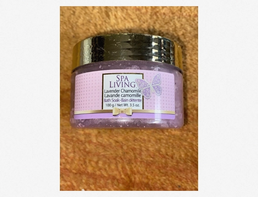 Spa Living Lavender Chamomile Bath Salts, 3.5 oz – Relaxing Aromatherapy for Stress Relief and Self Care