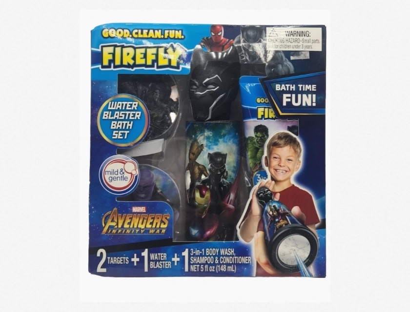 Marvel Avengers Water Blaster Bath Gift Set with Body Wash, Shampoo, and Conditioner