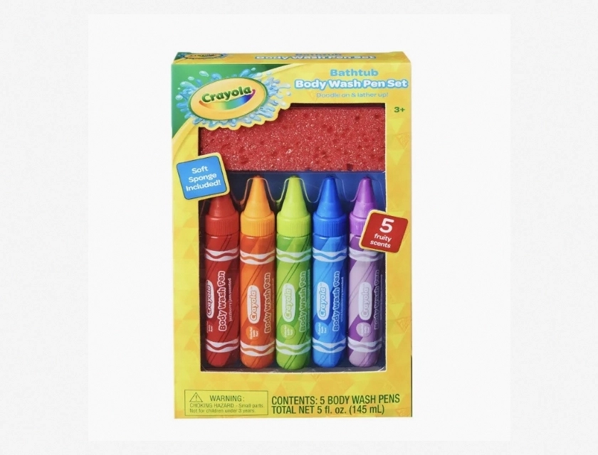 Crayola Bathtub Body Wash Pen and Sponge Fun Bath Set – 5 Pack