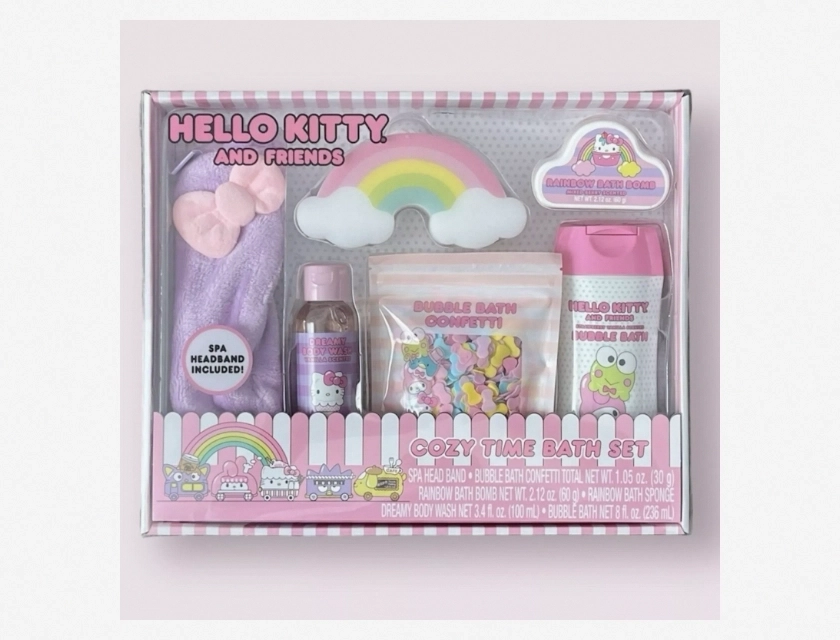 Hello Kitty and Friends Cozy Time Bath Set – Bubble Bath, Shampoo, and Conditioner for Kids