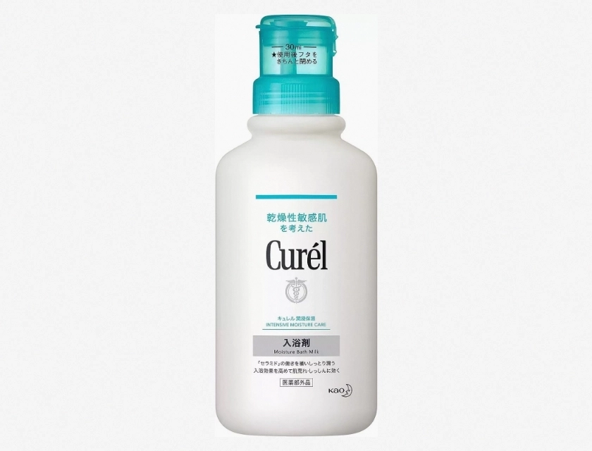 Kao Curel Bath Milk Intensive Moisture Care Refill, 360ml – Moisturizing Bath Additive for Dry Skin