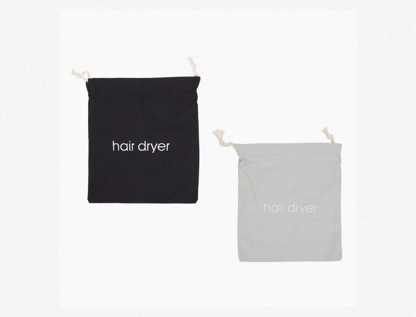2-Piece Canvas Drawstring Storage Bag for Hair Dryer