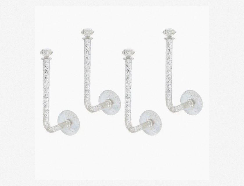 4 Pack Metal Washcloth and Headband Hanger, Decorative Wall Mount Organizer