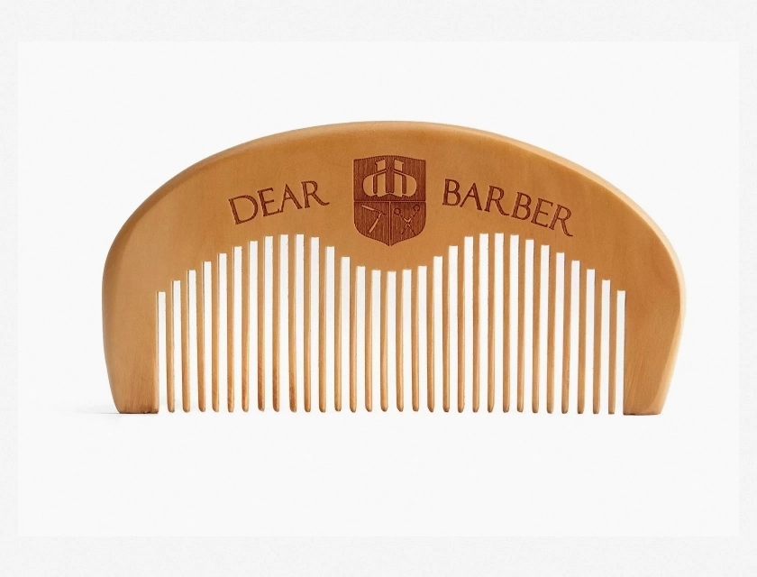 Men’s Pear Wood Beard and Mustache Comb, Handcrafted Grooming Tool for Men