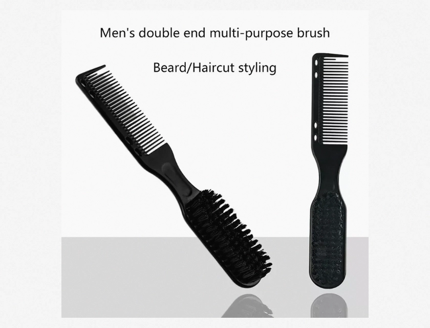 Beard Comb Scissors and Cleaning Brush Barber Hair Styling Tools for Men
