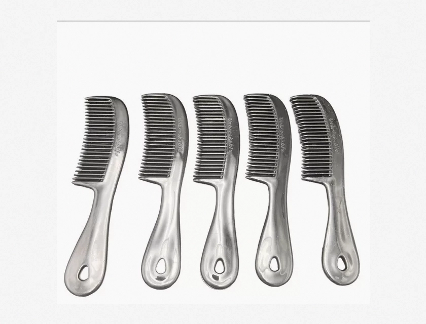 6-Piece Mustache and Beard Comb Set, 6-Inch Black Combs with Handle Hole