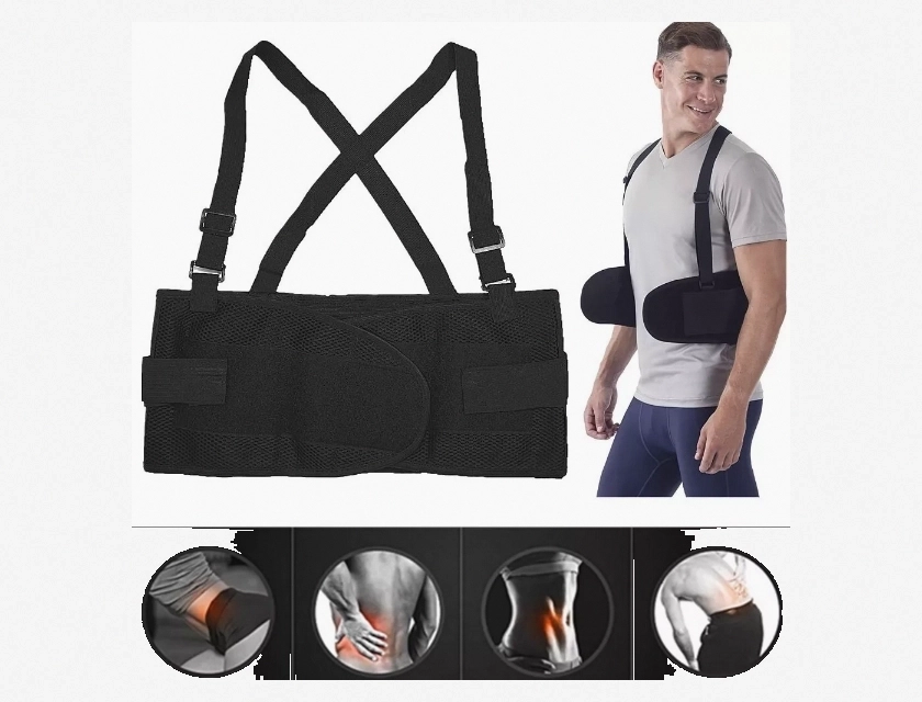 Heavy Duty Weightlifting Lumbar Lower Back Support Waist Belt for Men and Women, Adjustable Gym Back Brace for Pain Relief and Injury Prevention