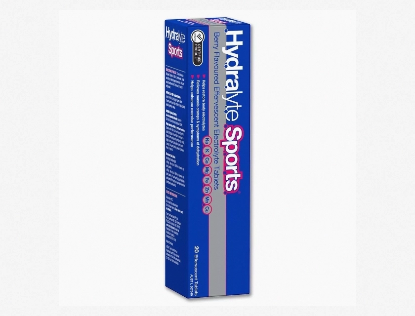 Hydralyte Sports Berry Flavored Electrolyte Tablets, Rapid Rehydration, 20 Count