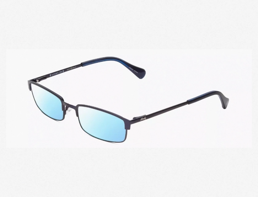 Lucky Brand Break Time Women’s Blue Light Glasses, Navy Blue Brown Tortoise, 48mm