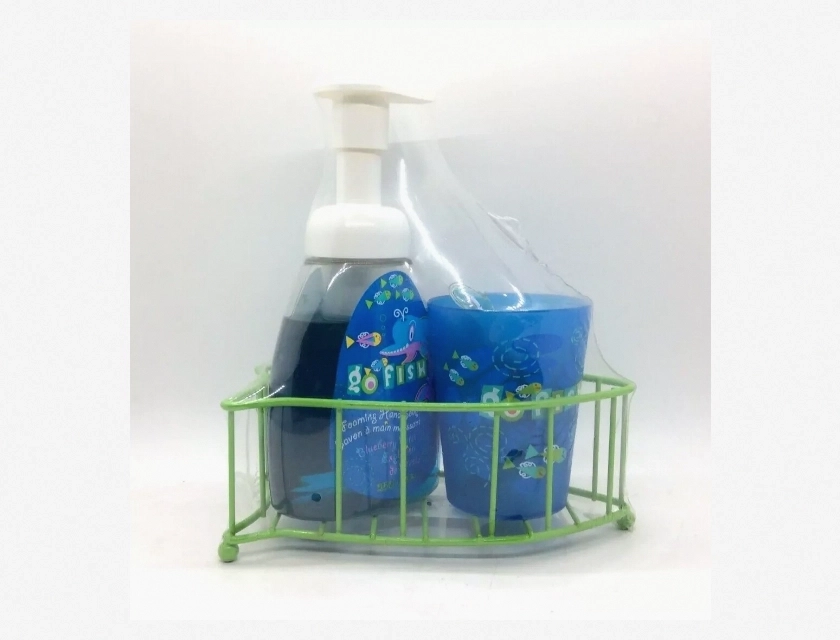 Go Fish Blueberry Burst by Upper Canada 4-Piece Set Soap Gel Cup Caddy
