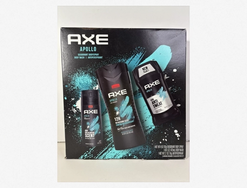 Axe Apollo Men’s Holiday Gift Set – Deodorant Body Spray, Deodorant Stick & Body Wash